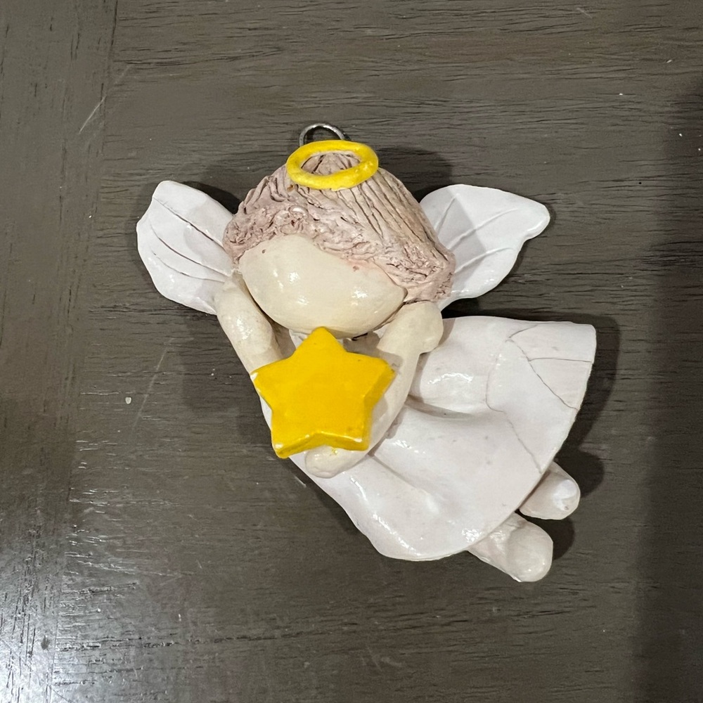 Target White Angel Ornament with Yellow Halo and Star